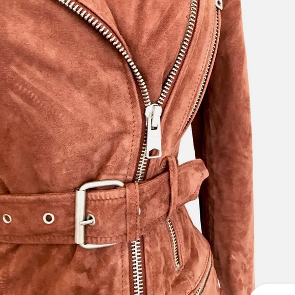 Worn Once! ALL SAINTS ‘Chilltern’ Suede Jacket - Picture 2 of 9